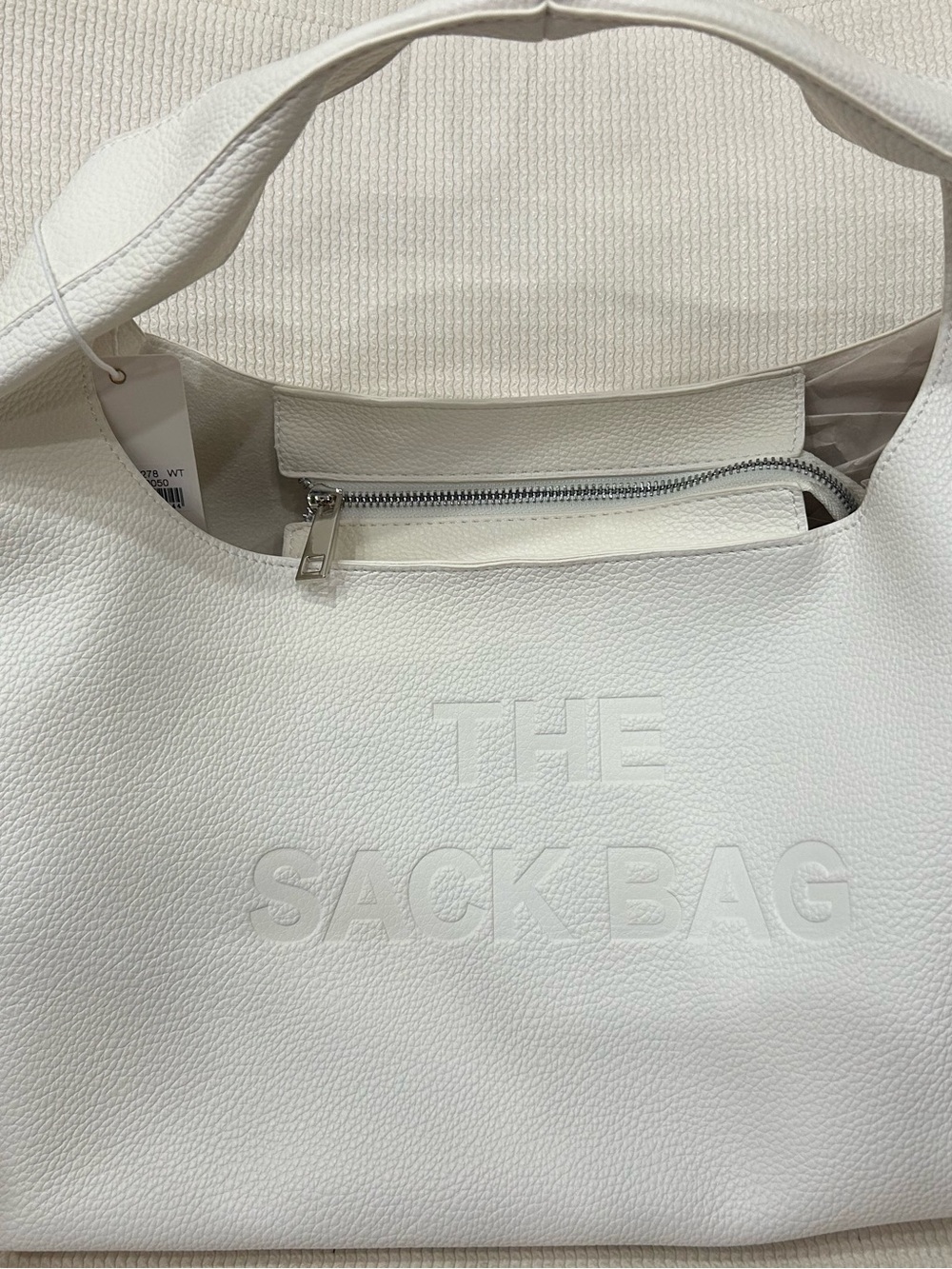 White 'The Sack Bag' Women’s Shoulder Tote